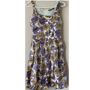🛍 Dorothy Perkins Floral Dress Purple 10 UK/ 6 US